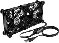 Ventilateur Pc Usb 120Mm Double Rangee 2 En 1,Ventilateur D'Ordinateur Portable Avec 3 Vitesses Reglables,Ventilateur De Refroidissement Electronique Avec 8 Absorbeurs De Chocs