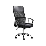 Yaheetech - Chaise de Bureau Executive Ordinateur Dossier Haut Fauteuil de Bureau Pivotant Réglable en Hauteur pour Etude Studio Chambre Gris