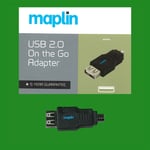 Maplin Male Micro USB 2.0 to Female USB OTG Adapter for Mobile Device/Tablet