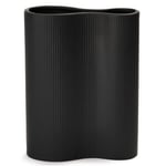 Luxe Infinity Vase noir mat 22,9 cm de haut Vase pour fleurs Vase en céramique noire pour décoration d'intérieur Vase herbe de la pampa Vase à fleurs noir pour décoration Vase moderne Vase géométrique