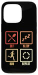 Coque pour iPhone 13 Pro Manger Dormir Courir Répéter Amoureux de la course à pied