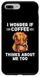 Coque pour iPhone 7 Plus/8 Plus Adorable labrador kawaii I Wonder If Coffee Thinks About Me Too