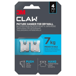 3M CLAW Plasterboard Hooks for Plasterboard 7 kg  4 Hangers Steel - 3PH7-4UKN