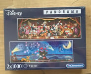 Clementoni 2 x 1000 Piece Jigsaw Puzzle ~ Disney Classic Panorama Brand New