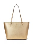 Lauren Ralph Lauren Karly Crosshatch Leather Medium Tote Bag, Modern Gold