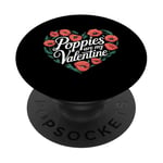 Poppies Are My Valentine Red Poppy Flower Valentines Day PopSockets Adhesive PopGrip