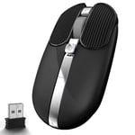 Wireless Gaming Mouse, Slim Noiseless 2.4G USB Wireless Optical Mouse with Joystick Design, 5000 DPI,8 Programmable Button, Rechargeable Computer Cordless Silent Mice for PC/Desktop/Laptop Black