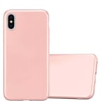 Coque pour Apple iPhone XS MAX en METALLIC OR ROSE Housse de protection Étui en silicone TPU flexible - Neuf