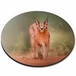 Round Mouse Mat - Caracal African Lynx Cat Office Gift #3170