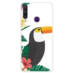 Huawei Y6p - Gummi cover i printet design - Fugl