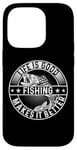 iPhone 14 Pro Funny Fischer Logo with Perch Pike - Fisherman, Hobby Fisherman Case