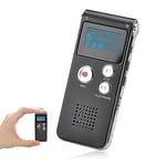 COVVY Enregistreur vocal numérique, portable, 16 Go, avec écran LCD, lecteur MP3, dictaphone, noir