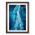 Big Box Art The Cracked Ice in Abstract Framed Wall Art Picture Print Ready to Hang, Walnut A2 (62 x 45 cm)