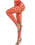 RSLOVE Bas résille Rhinestone Collants Sexy Femmes Résille Strass Paillettes Pantalons Rouge Taille Unique