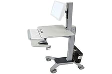 Ergotron WorkFit C-Mod Single Display Sit-Stand Workstation - Cart for LCD display/keyboard/mouse/CPU - plastic, aluminium, steel - two-tone grey - screen size: up to 22"