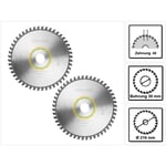 Lame de scie à denture fine W48 2 pces ( 2x 491050 ) 216 x 2,3 x 30 fr symmetric sym 70 - Festool