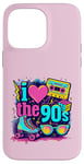 Coque pour iPhone 14 Pro Max Chemise « I Love The 90s » pour homme et femme, costume de fête vintage des années 90