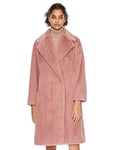 Orolay Trench Fausse Fourrure Sherpa D'hiver en Polaire Floue Mi-long pour Femme Rose L