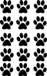 Set of  40 Black  Paw Print Vinyl Decal Stickers, Ideal for walls,Cars,Fridges,