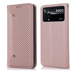 Rostsant Coque Xiaomi Poco X4 Pro 5G Housse en Cuir PU & TPU Etui Poco X4 Pro 5G Magnétique Coque Portefeuille a Libro per Xiaomi Poco X4 Pro 5G - Or Rose