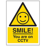 VSafety SMILE! You are on CCTV Panneau autocollant en vinyle 200 mm x 300 mm