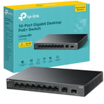 TP-Link 10-Port Gigabit Desktop Switch with 8-Port PoE+, 61 W PoE Budget, 30 W P