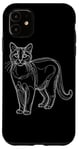 Coque pour iPhone 11 Line Art Russian Blue Cat