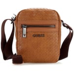 Sacoche Guess  Sacoche Effet Cuir Tissé Homme New Milano Brun