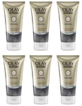 6 x OLAY SCRUBS Detoxifying Charcoal Crush Facial Scrub (150ml)  **£4.83/unit**