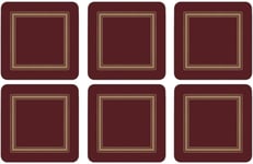 Pimpernel Classic Burgundy Coasters - Set of 6 (Red)