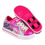 Snazzy Hot Pink/Multi Heart Swirl Nylon Kids Heely X2 Shoe