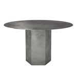 Gubi - Epic Dining Table Round Ø130 Steel, Misty Gray - Matbord - GamFratesi - Grå - Metall