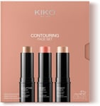 KIKO Milano Contouring Face Set 01, Make-Up Kit with 3 Sticks: Blush, Highlight 