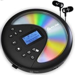 KLIM Discover Lecteur CD Portable avec Batterie Intégrée- Baladeur Lecteur CD pour Voiture, Mini Walkman CD, Compatible avec CD-R, CD-RW et MP3