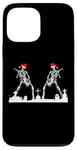 iPhone 13 Pro Max Skeletons Playing Rock Guitar in Graveyard Wearing Xmas Hats Case