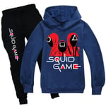 Squid Game Boys girls Sportswear Cosplay Costume Jacka+byxor . navy blue 130cm