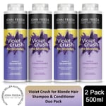 John Frieda Violet Crush for Blondes Duo Pack 2x Shampoo & 2x Conditioner, 500ml