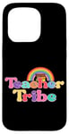 Coque pour iPhone 15 Pro Livres arc-en-ciel colorés Teacher Tribe