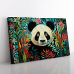 Panda Art Deco No.2 Canvas Print for Living Room Bedroom Home Office Décor, Wall Art Picture Ready to Hang, 76x50 cm (30x20 Inch)