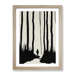 Man In The Forest Framed Print for Living Room Bedroom Home Office Décor, Wall Art Picture Ready to Hang, Oak A2 Frame (64 x 46 cm)