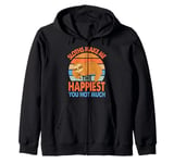 Sloths Make Me The Happiest You Not Much - Funny Sarcasm Zip Hoodie