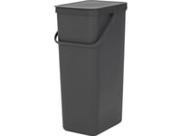 Brabantia Sort & Go Recycle Bin, 40 L, Rektangulär, Grå, 267 Mm, 341 Mm, 620 Mm