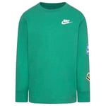 NIKE Retro Sticker LS tee T-Shirt Kids, Green, 2-3 A, Modern