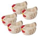 5x Country Hen Shape Egg Cups Holder Hard Soft Boiled Egg Ceramic Chicken Holder