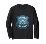 Protect Our Parks National Parks Vintage Retro Badge Long Sleeve T-Shirt