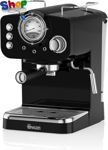 SK22110BN  Retro  Espresso  Coffee  Machine  with  Milk  Frother ,  Steam  Press