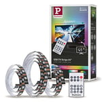 Paulmann 78881 Strip LED USB Éclairage TV 65’’ 2,4m 60LEDs/m Dynamic Rainbow RGB incl. 1x4W gradable bande lumineuse noir synthétique