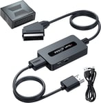 Scart to HDMI Converter with Scart Female to Female Adapter + Scart