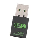 Langaton verkkokorttisovitin Professional 600 Mbps 2.4G 5G Dual Band USB WiFi Bluetooth 5.0 Adapter kannettavalle pöytätietokoneelle