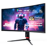 Jlink Ecran PC Gaming Incurvé 34", 165 Hz, 128% sRGB, LED RVB, Moniteur PC Ultra 2K WQHD généré (3440×1440), Panneau VA 1500R HDR FreeSync G-Sync, 1 ms MPRT, PIP/PBP/KVM, HDMI DP Type-C USB LAN